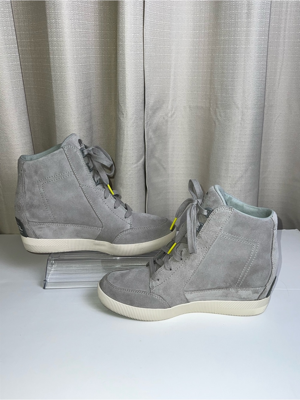 SOREL Out ‘N About Suede Wedge High-Top Sneaker/Booties - Picture 3 of 12